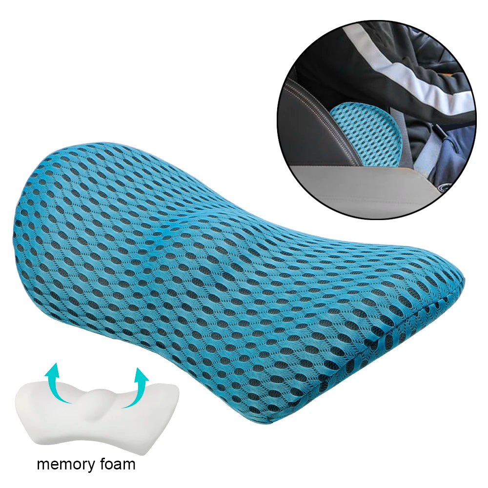 Korper™ Lumbar Support Pillow - Orthopedic Memory Foam - Mesh Back Support Car Cushion