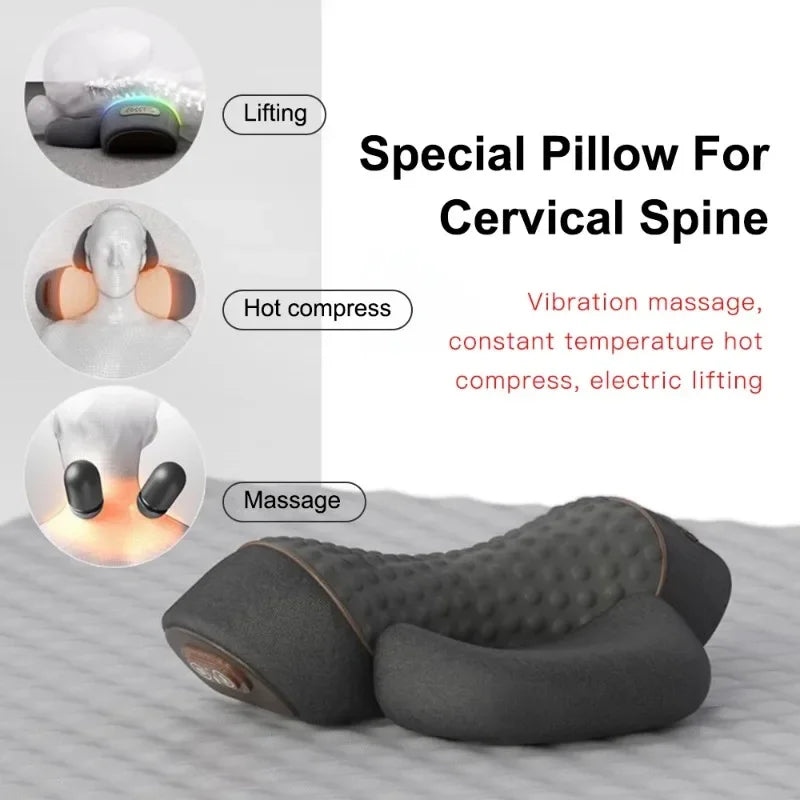 Korper™ Orthopedic Neck Massage Pillow - Cervical Stretcher - Heating Vibration