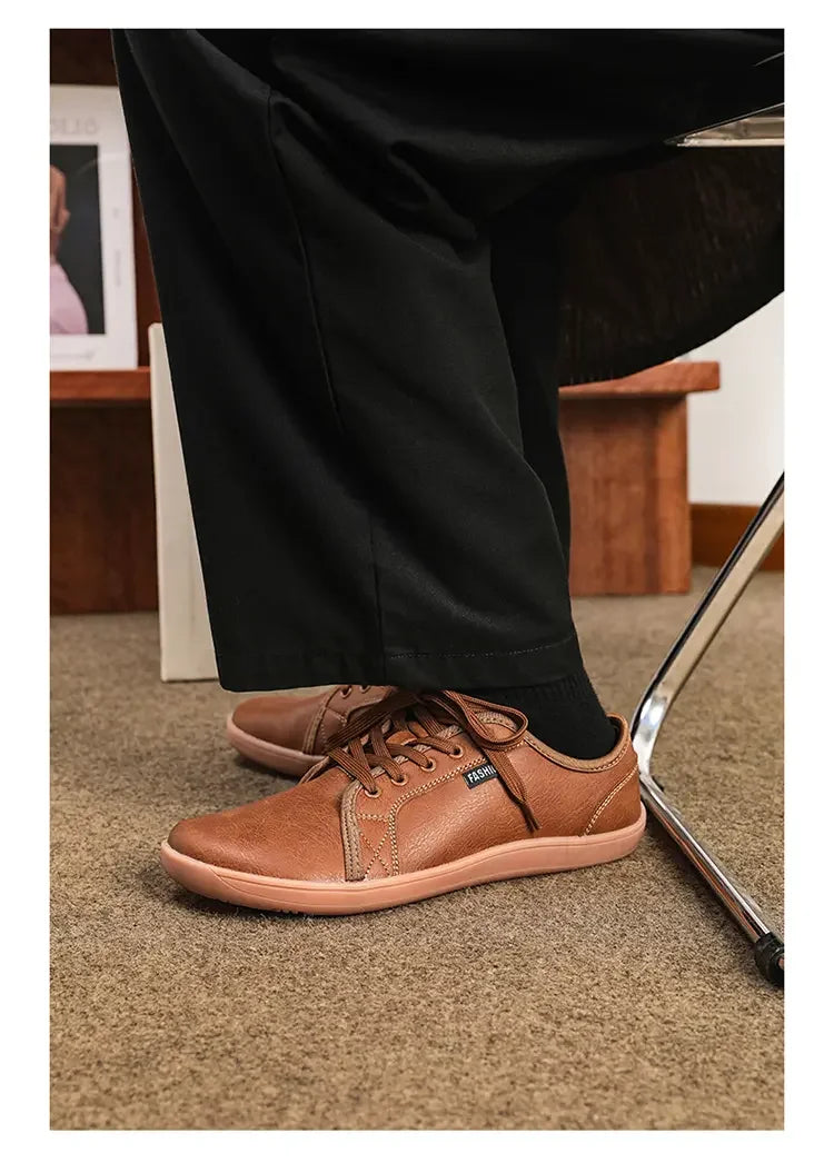 Korper™ Leather Optic Wide Toe Box Barefoot Shoes Unisex | Relieve Foot Pain