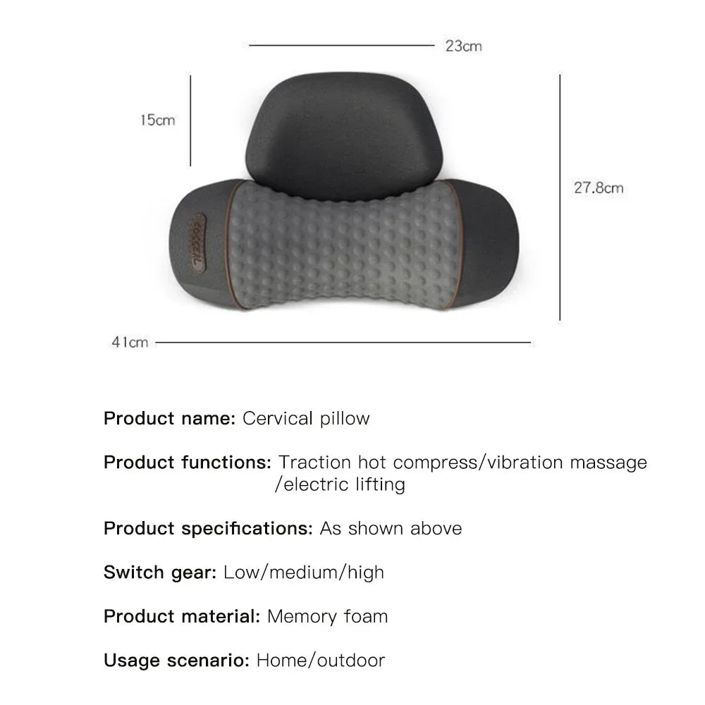 Korper™ Orthopedic Neck Massage Pillow - Cervical Stretcher - Heating Vibration