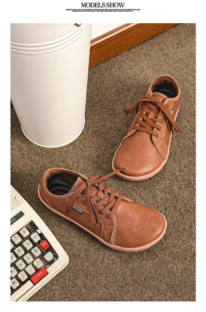 Korper™ Leather Optic Wide Toe Box Barefoot Shoes Unisex | Relieve Foot Pain