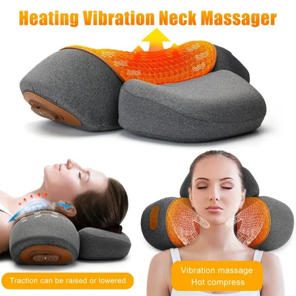 Korper™ Orthopedic Neck Massage Pillow - Cervical Stretcher - Heating Vibration