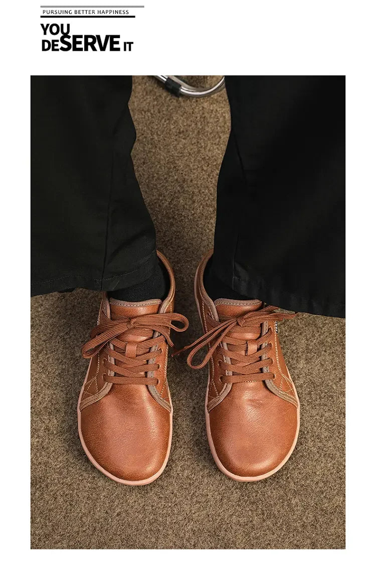 Korper™ Leather Optic Wide Toe Box Barefoot Shoes Unisex | Relieve Foot Pain