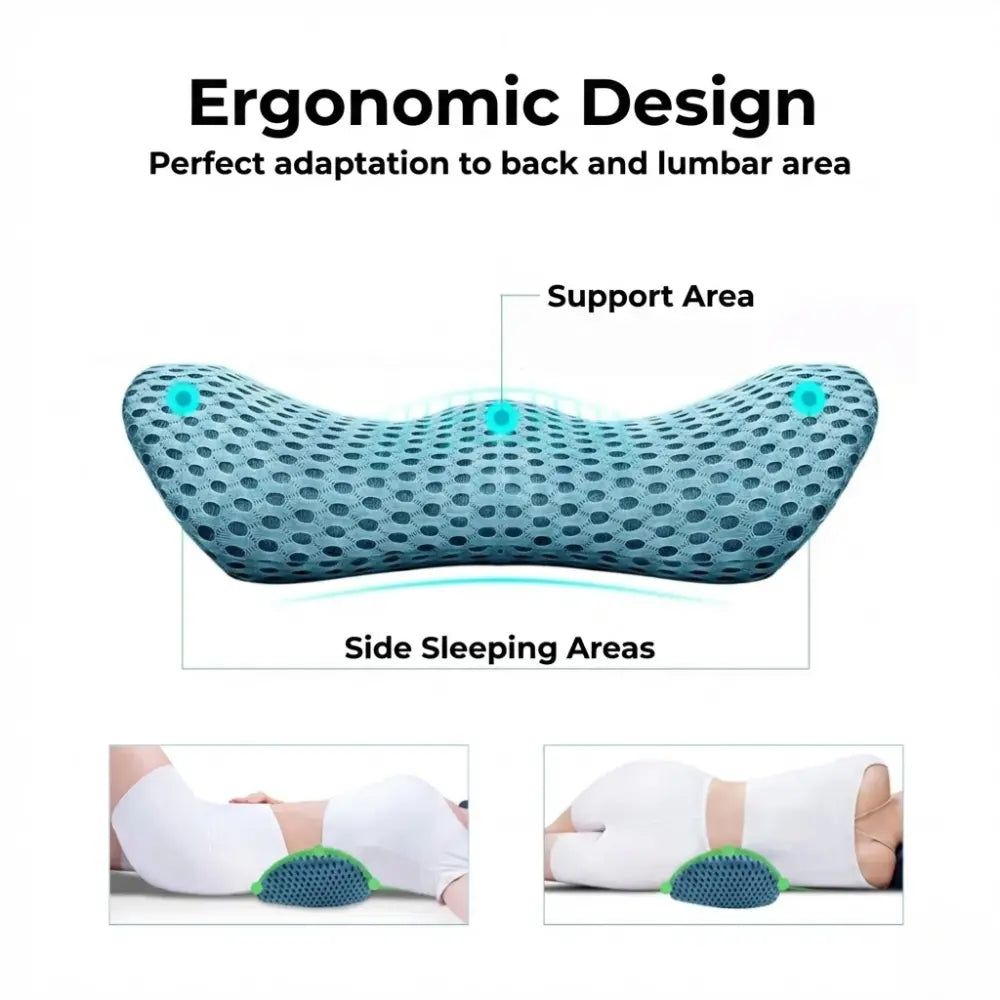 Korper™ Ergonomic Lumbar Support Pillow - Memory Foam with Mesh Cover