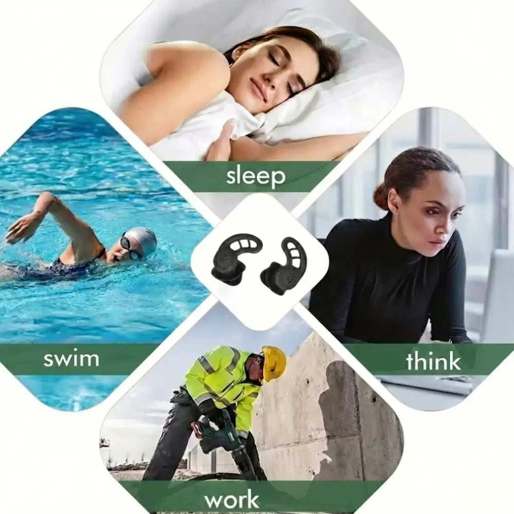 Korper™ 3-Layer Silicone Earplugs for Sleeping  - Reusable Noise Reduction Plugs for Sleeping, Focus & Travel